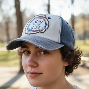 Stay Wild Blue and White Cap